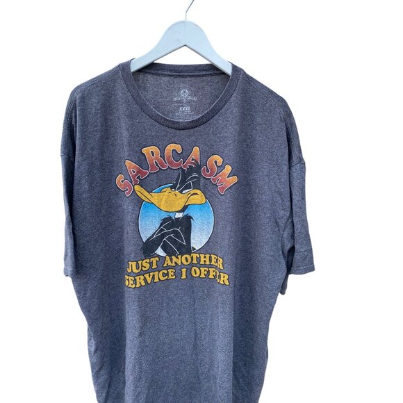 Looney Tunes Mens Sarcasm Graphic T-Shirt XXXL Cotton/Polyester Blend - Picture 4 of 4
